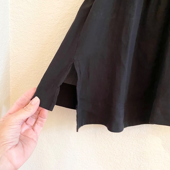 Free People Darcy Black V Neck Sleeveless Gathered Shoulder Blouse Top - Picture 7 of 12